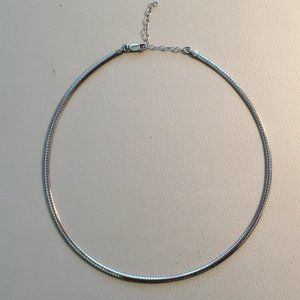 STERLING SILVER OMEGA 16"+ 925 NECKLACE 3mm COLLAR